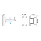 China Standard Duty Shower Hinges Wall to Glass 90 Degree Glass Clamp For Bathroom Shower Door L-2106